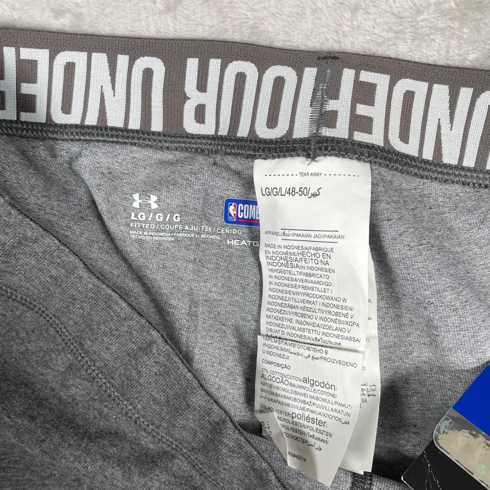 Under Armour NBA Los Angeles Lakers Combine HeatGear Leggings Gray Large - Picture 5 of 8